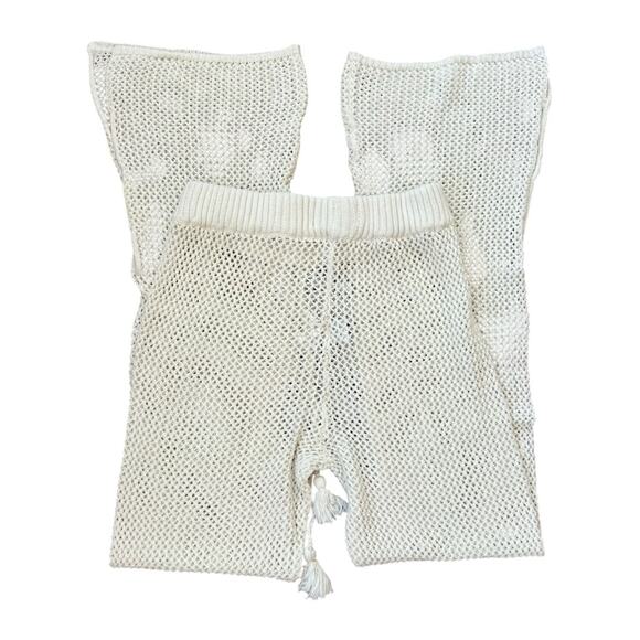 L*Space Women’s Los Cabos High Drawstring Waist Crochet Mesh Knit Flare Pants XS - Picture 7 of 12